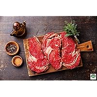 Angus Beef Grass-Fed Boneless Ribeye Steak - two steaks of 8 OZ / 227 G each - Imported from New Zealand - GUARANTEED OVERNIGHT