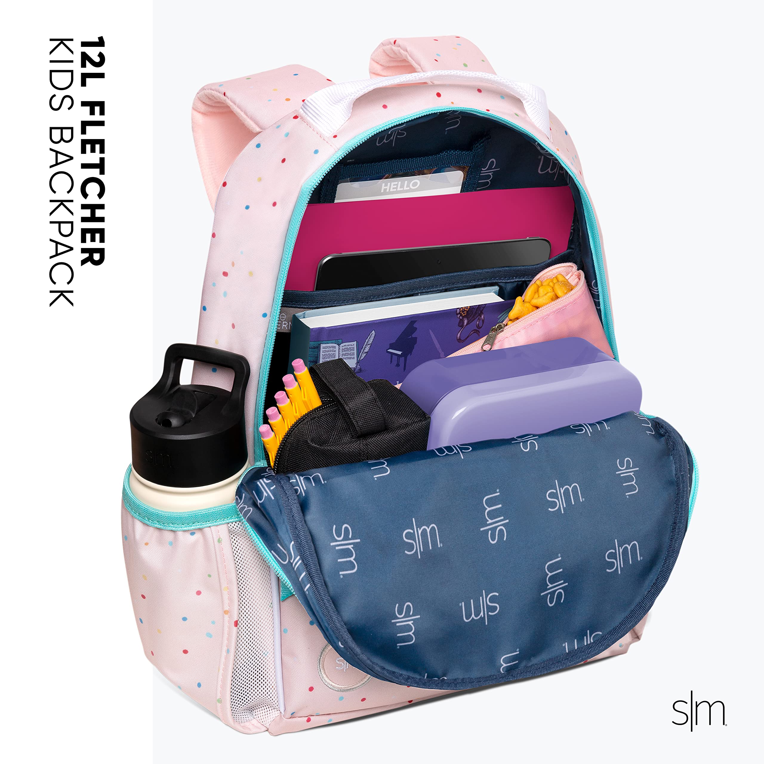 Simple Modern Toddler Backpack for School Girls | Kindergarten Elementary Kids Backpack | Fletcher Collection | Kids - Medium (15