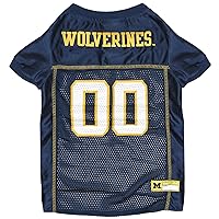 Pets First NCAA College Michigan Wolverines Mesh Jersey for DOGS & CATS, Small. Licensed Big Dog Jersey with your Favorite Football/Basketball College Team