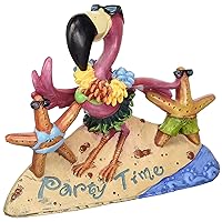 HF616702 Party Time Pink Flamingo Statue,Full Color