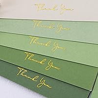 Crisky Shade of Sage Green Thank You Cards (50 Pack) with Craft Envelopes & Stickers Printable Greeting Cards Bulk for Birthday, Baby Shower,Bridal Shower, Wedding, Graduation.