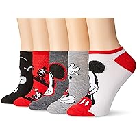 Women's Mickey Mouse 5 Pack No Show Socks