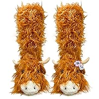 ooohyeah Kids’ Funny Fuzzy Animal Slipper Socks, Cute Soft Non-Slip Warm Socks for Girls & Boys, Size 1-5