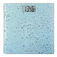 Taylor Digital Scales for Body Weight, Highly Accurate 400 LB Capacity, Auto On and Off Scale, 11.8 x 11.8 Inches, Water Drop Blue