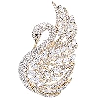 EVER FAITH Women's Austrian Crystal Elegant Swan Bird Bridal Brooch Pin