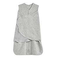 100% Cotton Sleepsack Swaddle, 3-Way Adjustable Wearable Blanket, TOG 1.5, Heather Grey, Small, 3-6 Months
