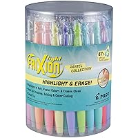 PILOT, FriXion Light Pastel Erasable Highlighters, Chisel Tip, Tub of 36, Assorted Colors