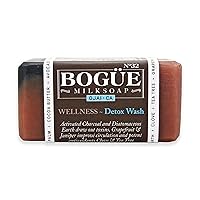 BOGUE Organic handmade Goat Milk Soap- WELLNESS N°32 Detox Blend with Activated Charcoal & Diatomaceous Earth to detox, potent antioxidant Essential Oils improve circulation to stay healthy