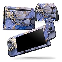 Compatible with Nintendo Switch OLED Dock Only - Skin Decal Protective Scratch-Resistant Removable Vinyl Wrap Cover - Golden Inked Marble Swirl