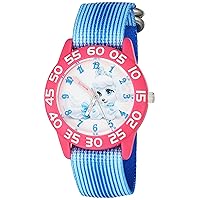 Disney Girl's 'Palace Pet' Quartz Plastic and Nylon Watch, Color:Blue (Model: W002826)