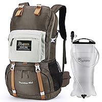 MOUNTAINTOP 40L Hiking Backpack with 3L Hydration Bladder for Women & Men Outdoor Travel Camping Day Pack with Rain Cover, 21.7 x 13 x 7.9 in,Brown