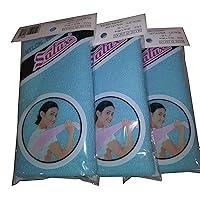 SALUX Nylon Japanese Beauty Skin Bath Wash Cloth/Towel - Blue (3 pack, Blue)