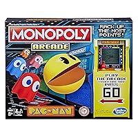 Monopoly Arcade Pac-Man Game Board Game for Kids Ages 8 and Up; Includes Banking and Arcade Unit