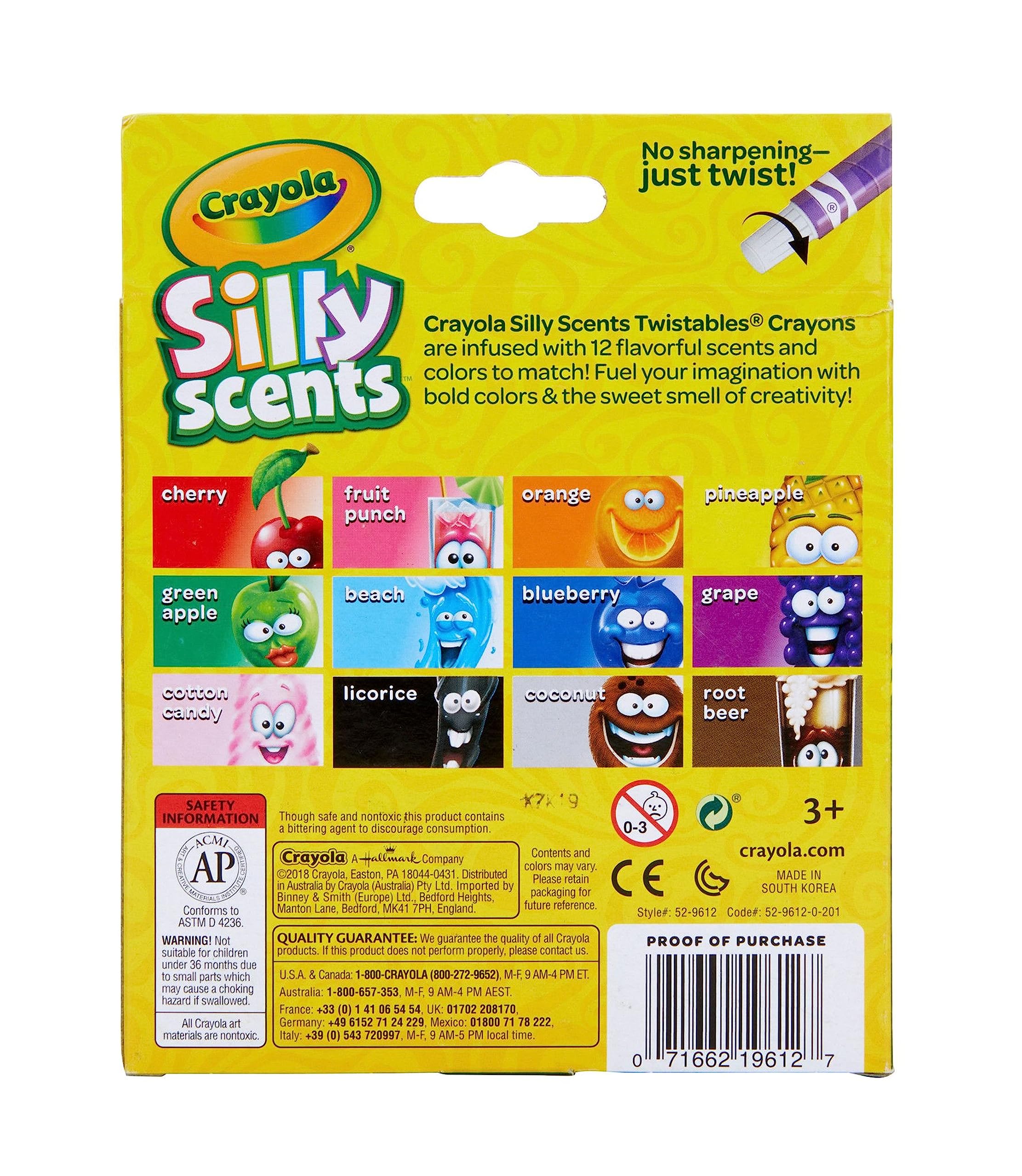 Crayola Silly Scents Twistables Crayons, 12 Count, Coloring Supplies, Gift for Kids