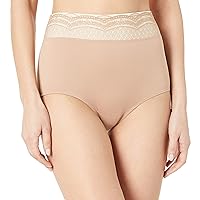 Warner's Women's No Pinching No Problems Dig-Free Comfort Waist with Lace Microfiber Brief Rs7401p