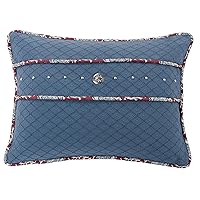 H HIEND ACCENTS Blue Pillow with Concho & Stud Trim, 16