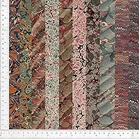 Hand Marbled Paper Pack of 20 Different Sheets 13.5x48cm 5.3x19in for Bookbinding and Restoration Papercraft Precut Lot Set f368f369