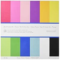 American Crafts 12x12-Inch Cardstock Pad Primaries, 48 sheets, Die-cutting, Embossing, Card Making, Scrapbooking, Card Making, Acid-free, Archive-safe, Vibrant Colors, Cutting Machines, and More