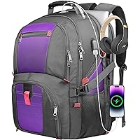 17 Inch Laptop Backpack, Large Carry On Backpacks For Women, Big Laptop Backpack With Anti Theft Pocket, TSA Flight Approved Business Bag With USB Charging Port, Gifts For Her, Purple