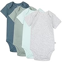 HonestBaby Unisex Baby Multipack Short Sleeve Bodysuits One-Piece 100% Organic Cotton