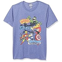 Marvel Kid's Sound Effects Retro T-Shirt, Royal Blue Heather, Medium