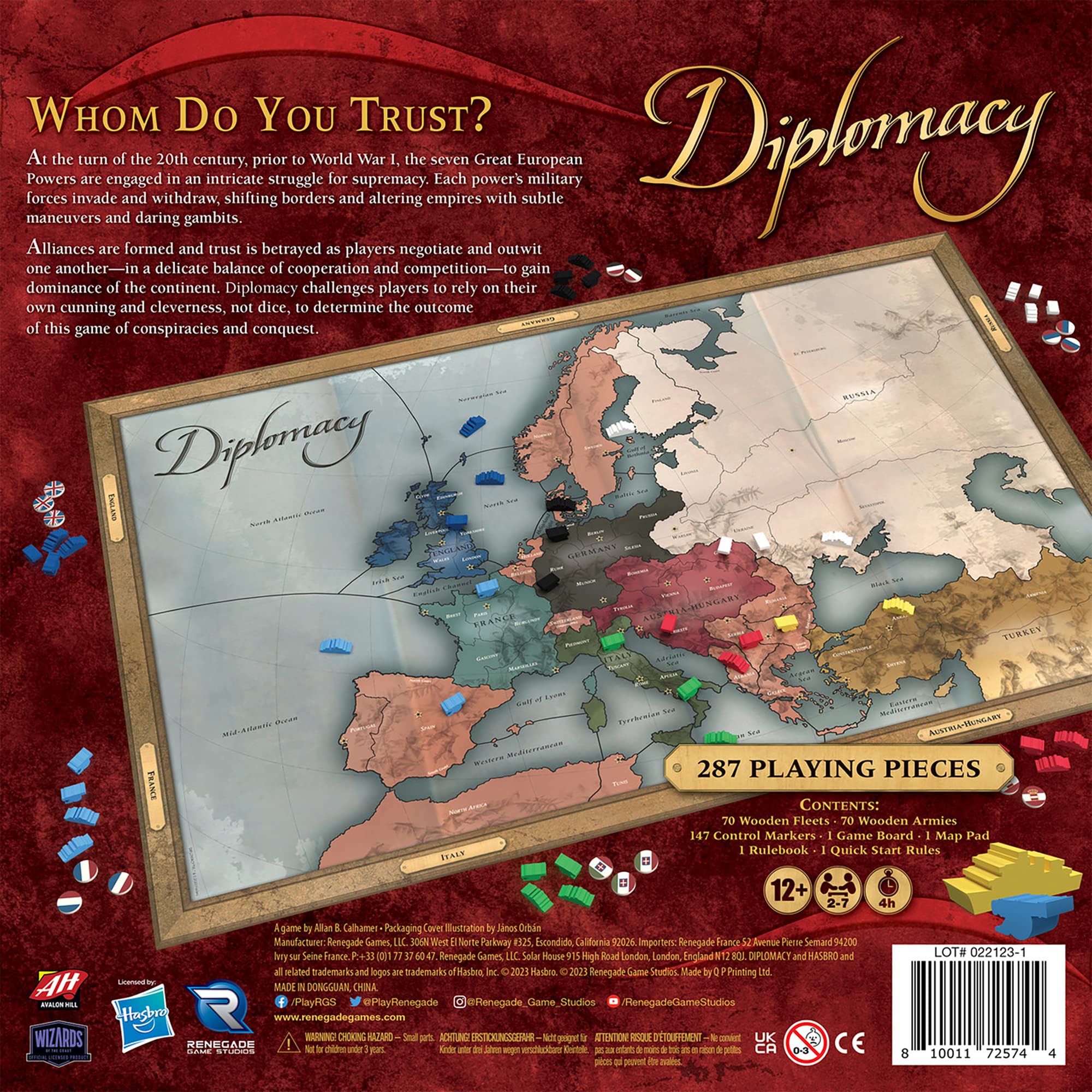 Renegade Game Studios | Diplomacy |Strategy Board Game for 2-7 Players, Ages 12+ with Quick Start Rules