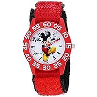DISNEY Mickey Mouse Kids' Plastic Time Teacher Analog Quartz Nylon Strap Watch
