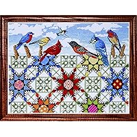 Tobin Feathered Stars, 12'' x 16' Counted Cross Stitch Kit, Red, by The Yard