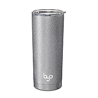 BUILT 20 Ounce Double Wall Stainless Steel Tumbler Silver Glitter 5237920