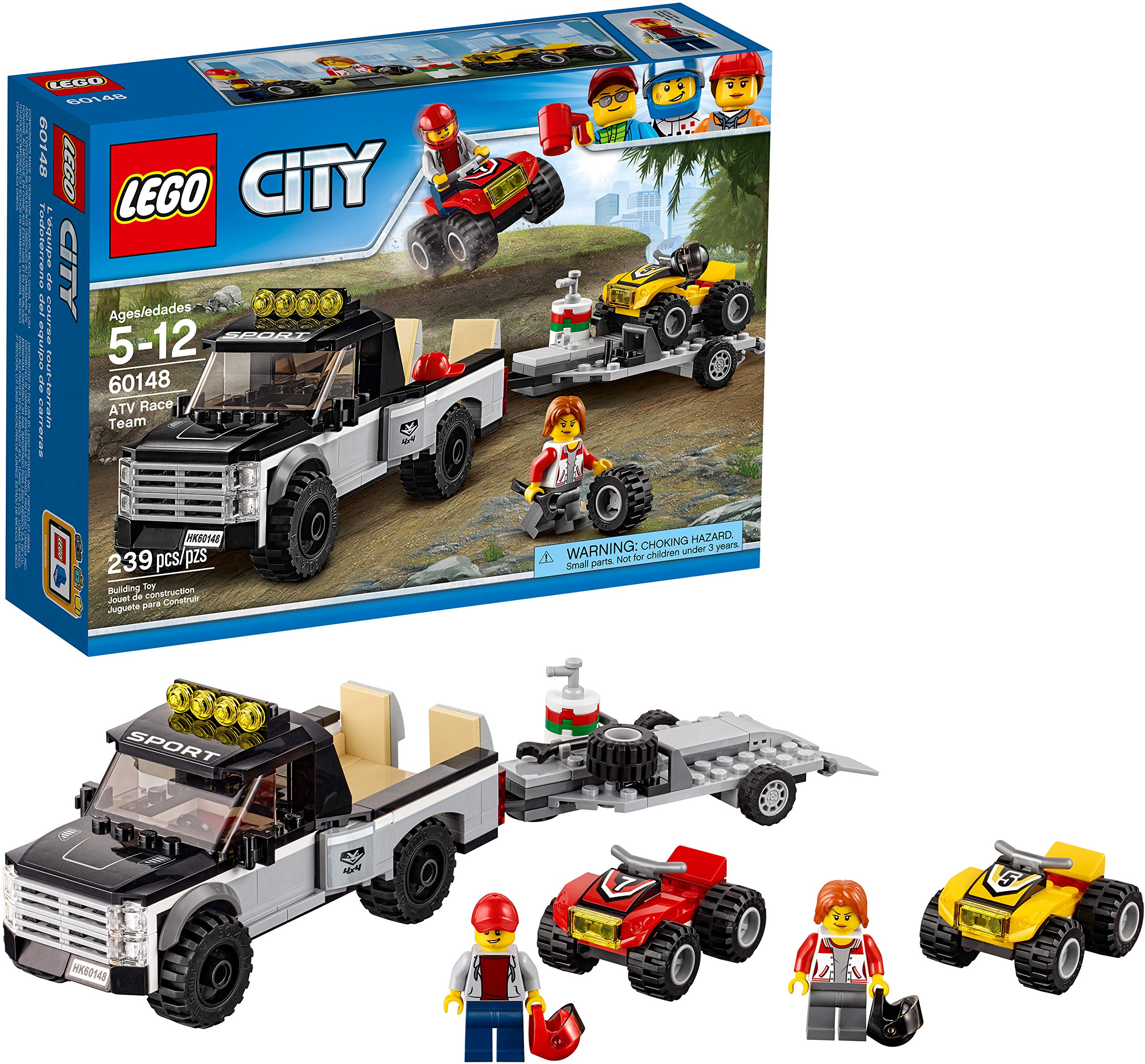 LEGO City ATV Race Team 60148 Building Kit with Toy Truck and Race Car Toys (239 Pieces) (Discontinued by Manufacturer)