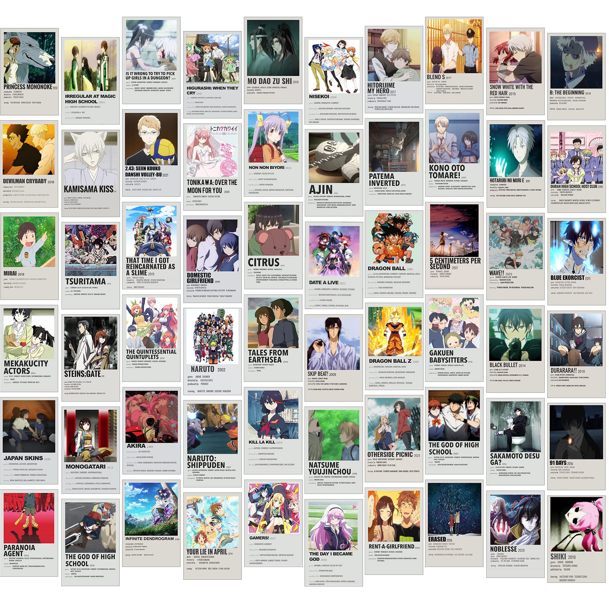 Mua Anime Decor, Anime Poster Set, 60 pcs Anime Photocards, Anime ...