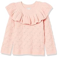 Amazon Essentials Girls and Toddlers' Soft Touch Ruffle Sweater
