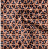 Soimoi Velvet Orange Fabric by The Yard - 54 Inch Wide - Geometric Floral - Modern and Artistic Fusion for Fashion and Home Printed Fabric