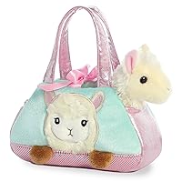 Aurora® Fashionable Fancy Pals™ Peek-A-Boo Llama Stuffed Animal - On-The-go Companions - Stylish Accessories - Multicolor 7 Inches
