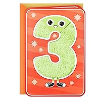 Hallmark 3rd Birthday Card for Kids (Fuzzy Number)