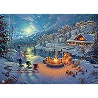 Ceaco - Thomas Kinkade - Disney Dreams Collection - Holiday - Mickey and Minnie Christmas Lodge - 1000 Piece Jigsaw Puzzle