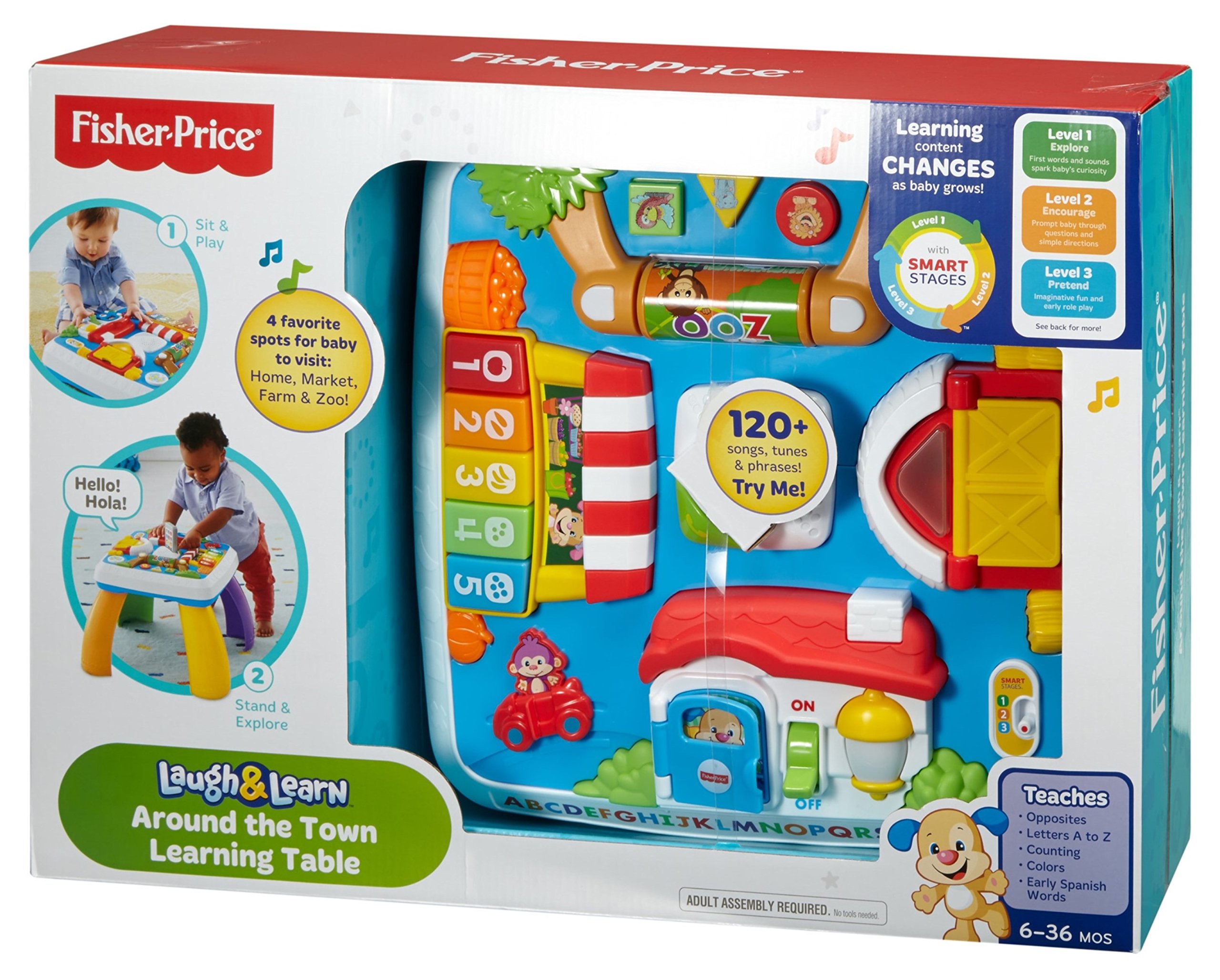 Fisher-Price Laugh & Learn Baby to Toddler Toy, Around the Town Learning Table with Music Lights & Activities for Ages 6+ Months