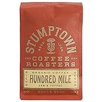 Stumptown Coffee Roasters, Medium Roast Organic Whole Bean Coffee - Hundred Mile 12 Ounce Bag with Flavor Notes of Jam and Toffee
