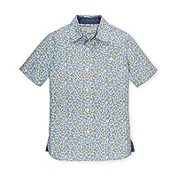 Hope & Henry Boys' Linen Short Sleeve Button Down Shirt