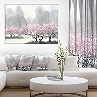 Flowering Trees at Spring Landscape Art Print Canvas