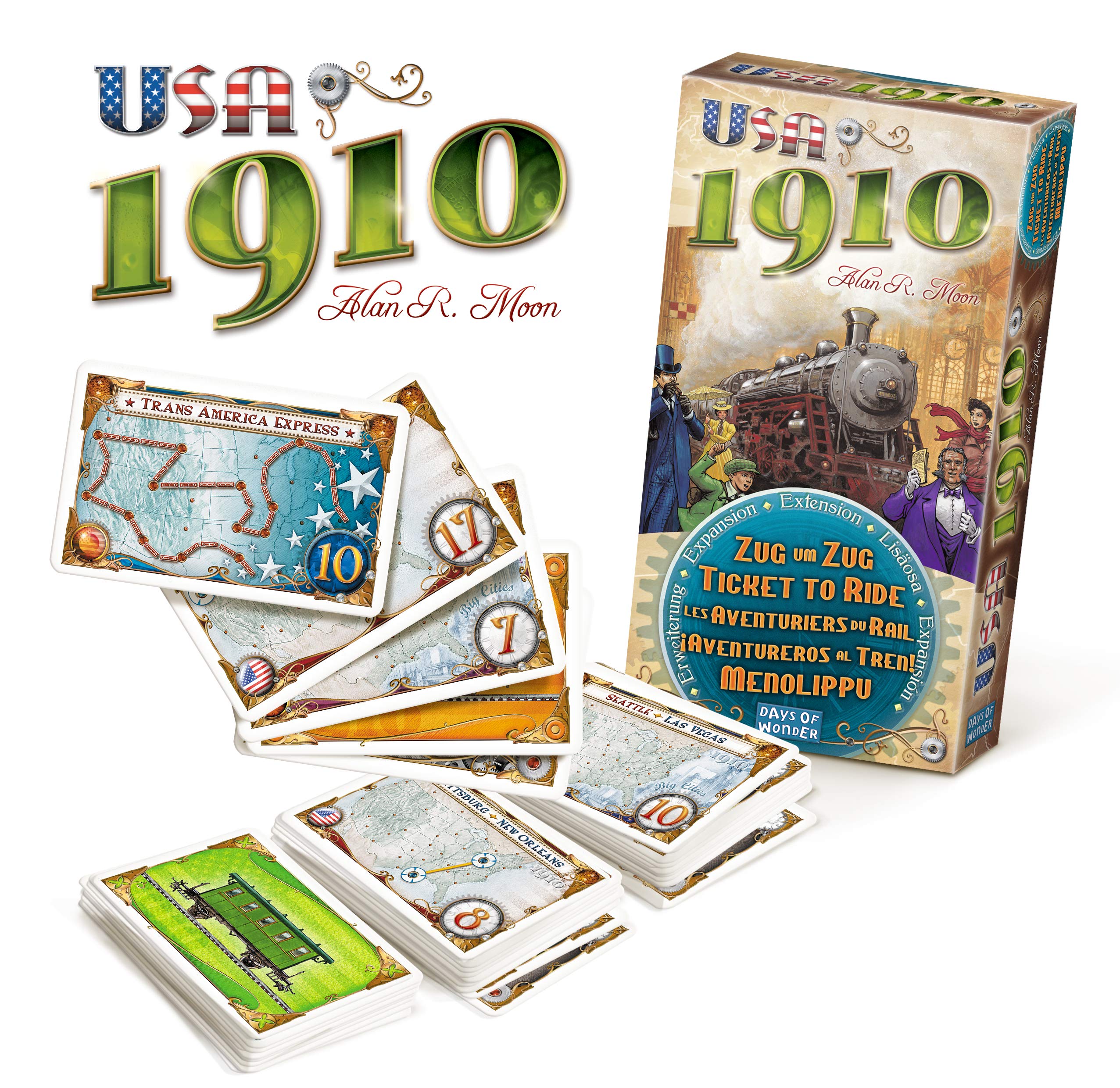 Ticket to Ride USA 1910 Board Game EXPANSION | Train Route-Building Strategy Game | Fun Family Game for Kids and Adults | Ages 8+ | 2-5 Players | Avg. Playtime 30-60 Minutes | Made by Days of Wonder