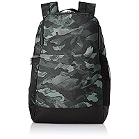 Nike Brasilia 9.0 All Over Print Medium Backpack, BA6334-077 (Light Solar Flare Heather/Black/Metallic Cool Grey)