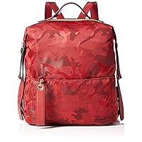 Women 3-Way (High Density Nylon) A4 Backpack, Double Sided Zipper, Travel [Lightweight], red