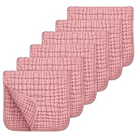 Looxii Muslin Burp Cloths 100% Cotton Muslin Cloths Large 20''x10'' Extra Soft and Absorbent 6 Pack Baby Burping Cloth (Bean Paste)