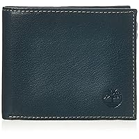 Timberland Men's Leather Wallet with Attached Flip Pocket, Navy (Blix), One Size