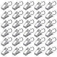 304 Stainless Steel Curtain Clips Home Decoration for Photos, Art Craft Display, Party Lights Balloon Hanger Wire Holder (Silver, 30)