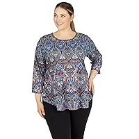 Ruby Rd. womens Womens Plus-size Tapestry Sublimation Top