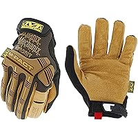 Mechanix Wear: M-Pact Durahide Leather Work Gloves with Secure Fit, Work Gloves with Impact Protection and Vibration Absorption, Safety Gloves for Men (Brown, Large)