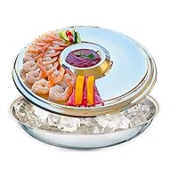 Shrimp Cocktail Serving Dish and Bowl With Ice - Elegant and Large Platter for Seafood, Oysters, Crawfish, Veggies, Fruits, Salads.