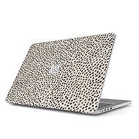 BURGA Hard Case Cover Compatible with MacBook Pro 13 Inch Case Release 2012-2015, Model: A1502 / A1425 Retina Display NO CD-ROM Black Polka Dots Pattern Nude Almond Latte Fashion Cute for Girls